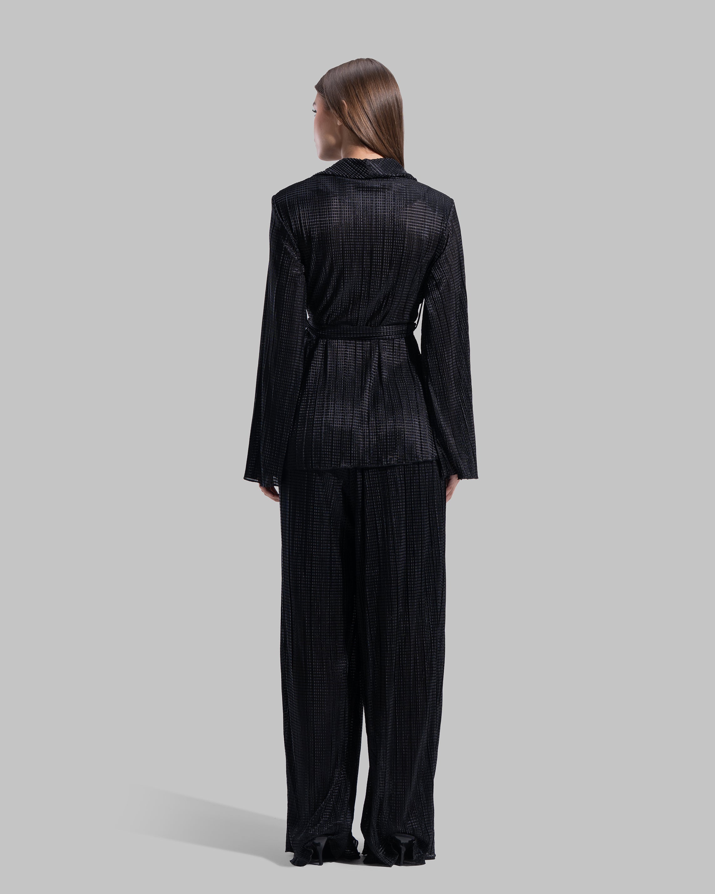 V-neck wrap Cardigan with long sleeves.