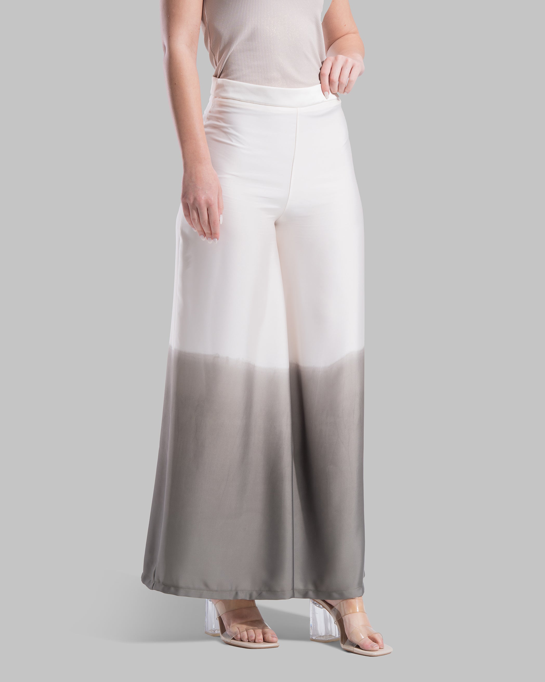 Flowy wide-leg trousers with a dip-dye effect.