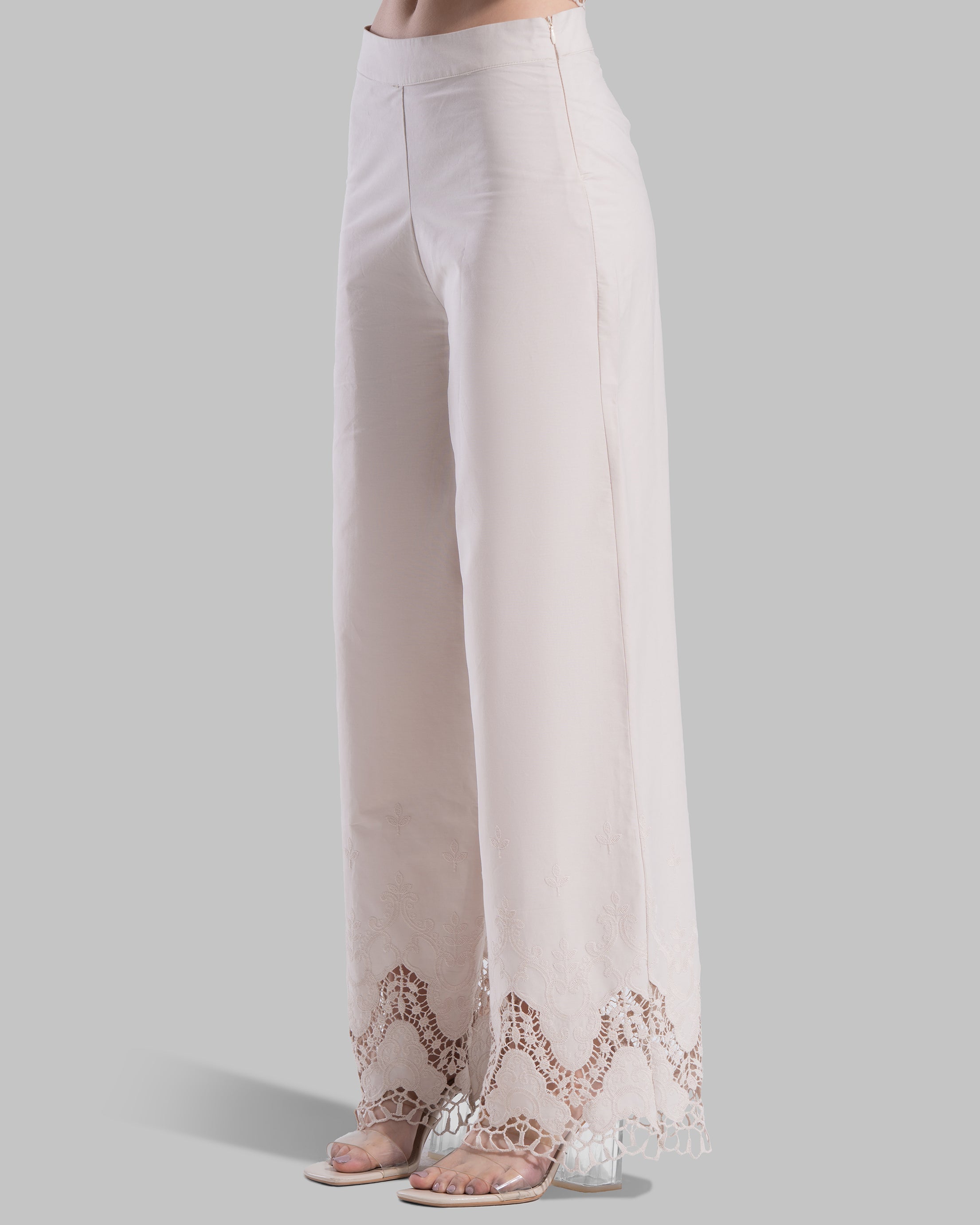 high -waist straight- leg pants