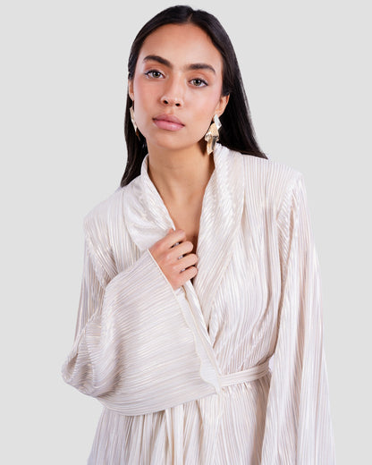 PLISSÉ TEXTURED KIMONO TOP