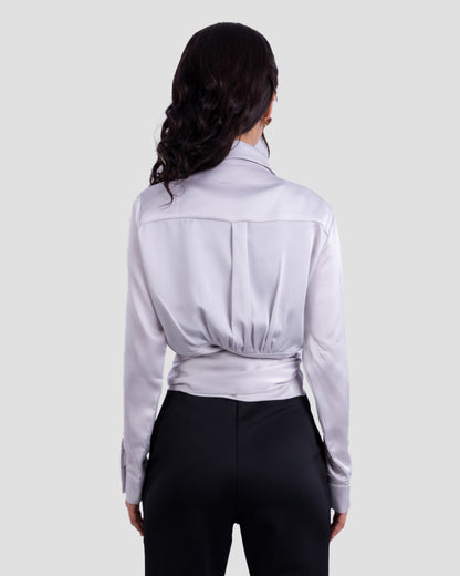 WRAP BLOUSE WITH TIE WAIST