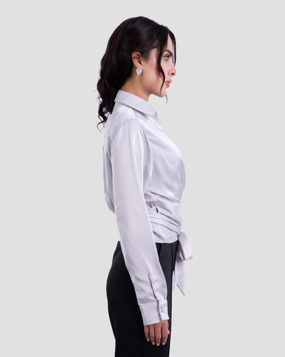 WRAP BLOUSE WITH TIE WAIST