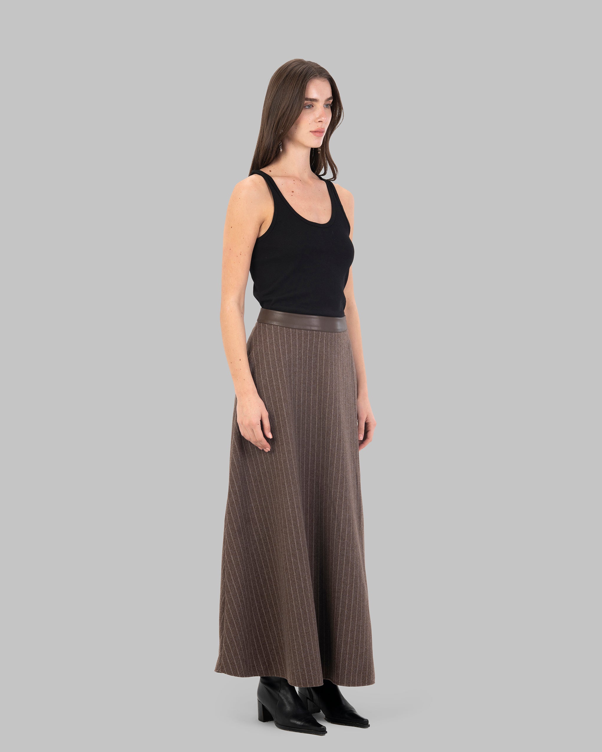 Pinstripe Maxi Skirt