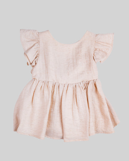 Ruffled top with V-neck