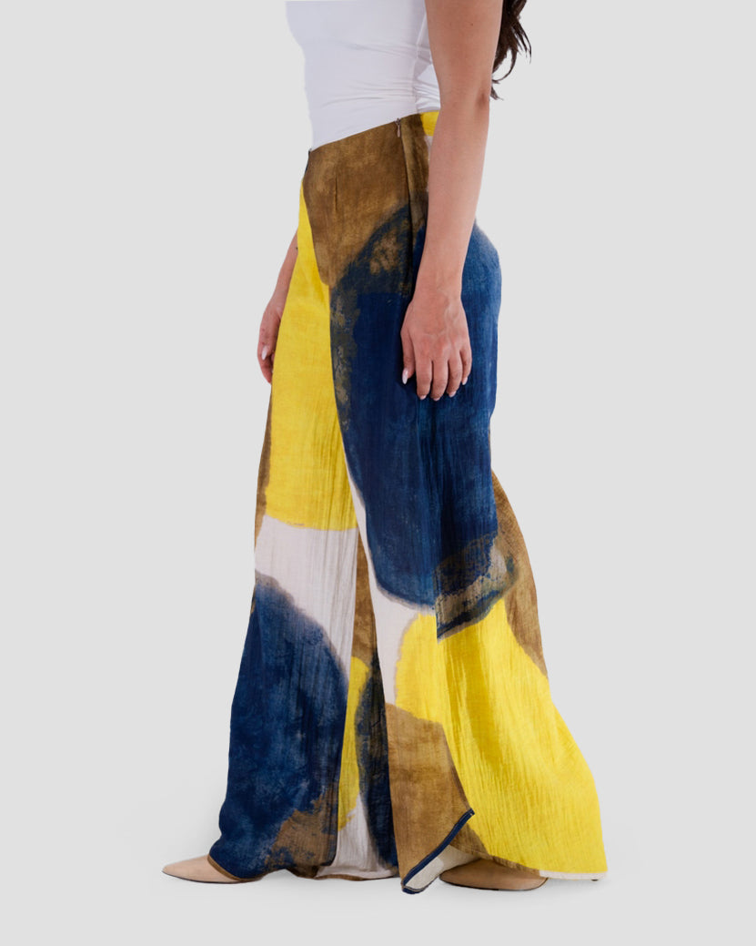 WIDE-LEG PRINTED TROUSERS