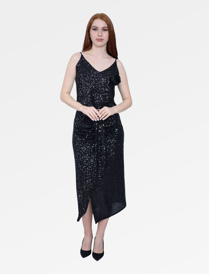SEQUIN V-NECK CAMI TOP