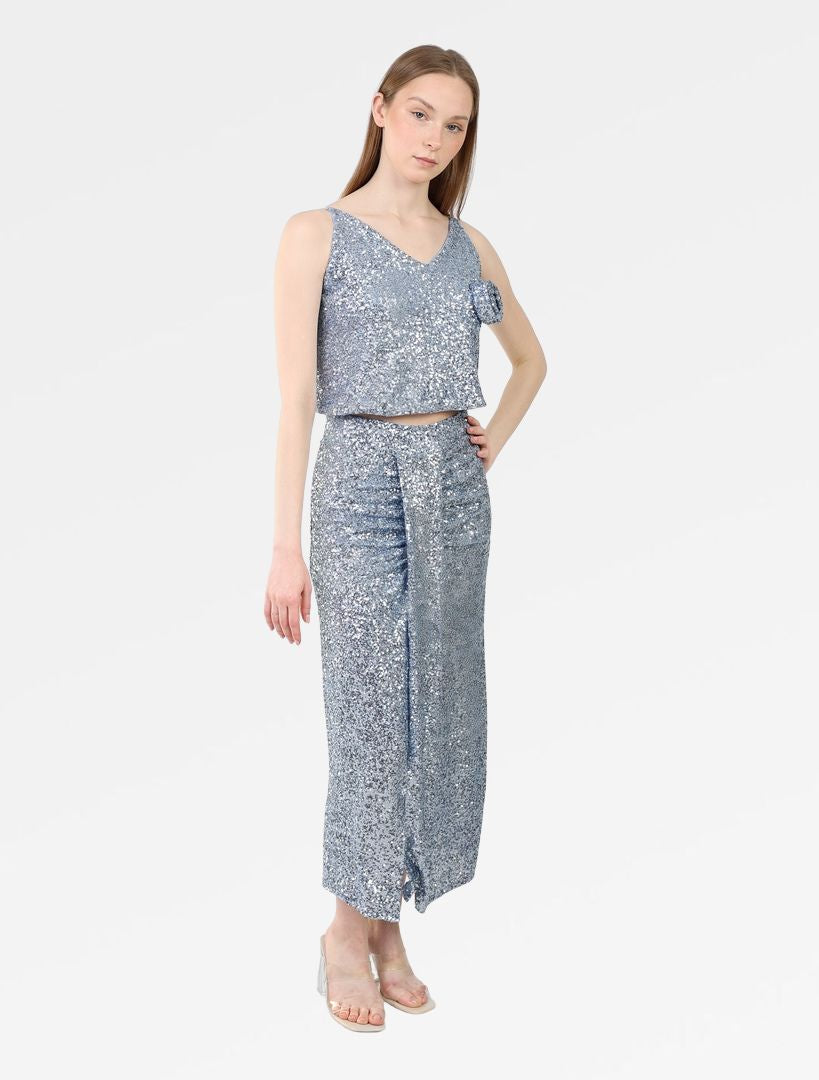 SEQUIN V-NECK CAMI TOP