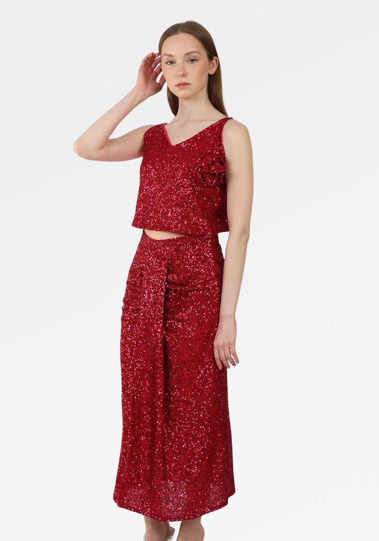 SEQUIN V-NECK CAMI TOP
