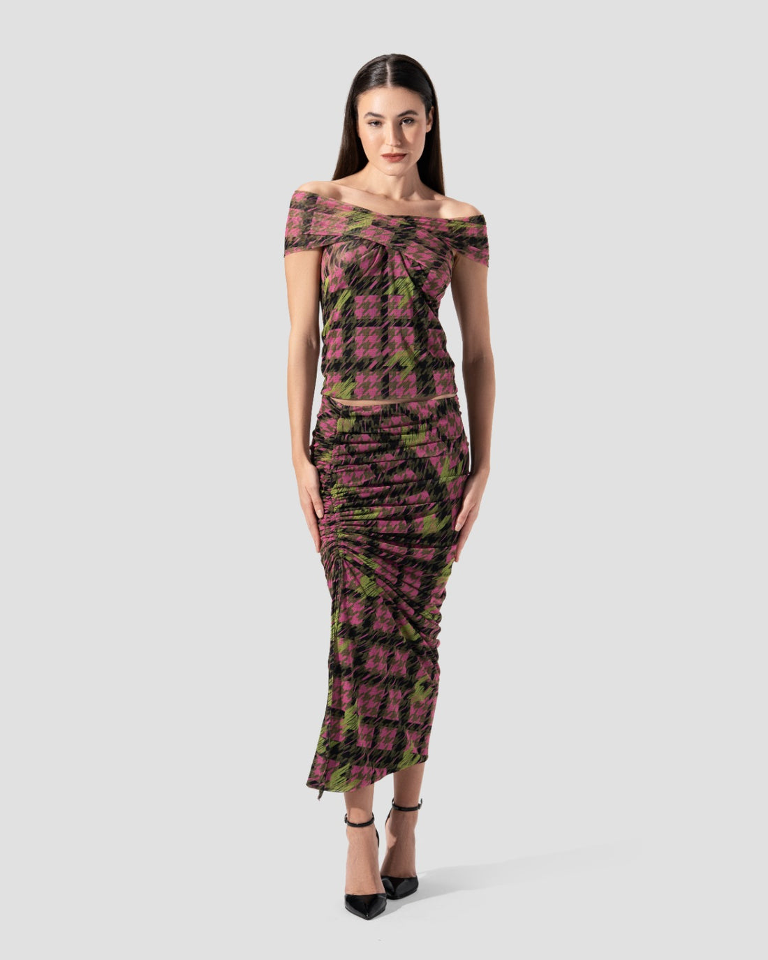 تنورة ميدي مع رباط جانبي