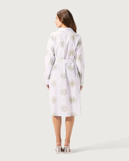 Printed floral shirt dress