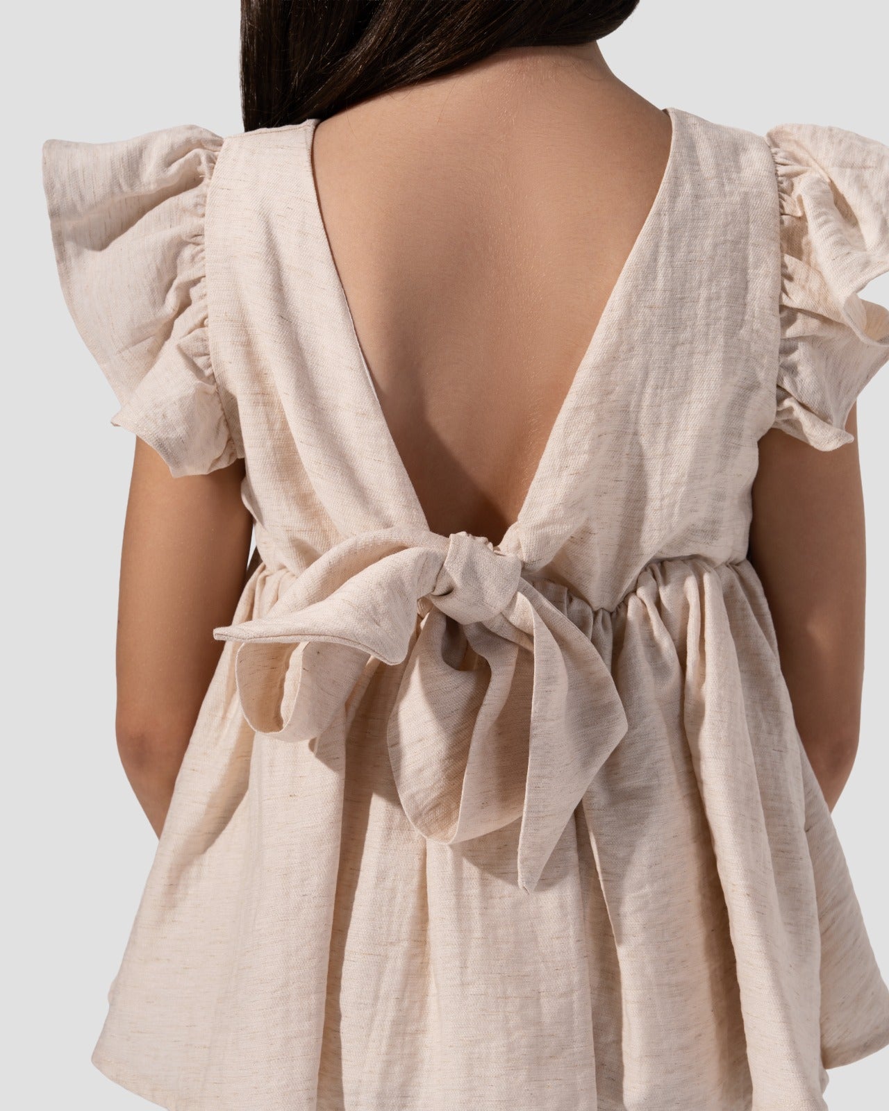 Ruffled top with V-neck