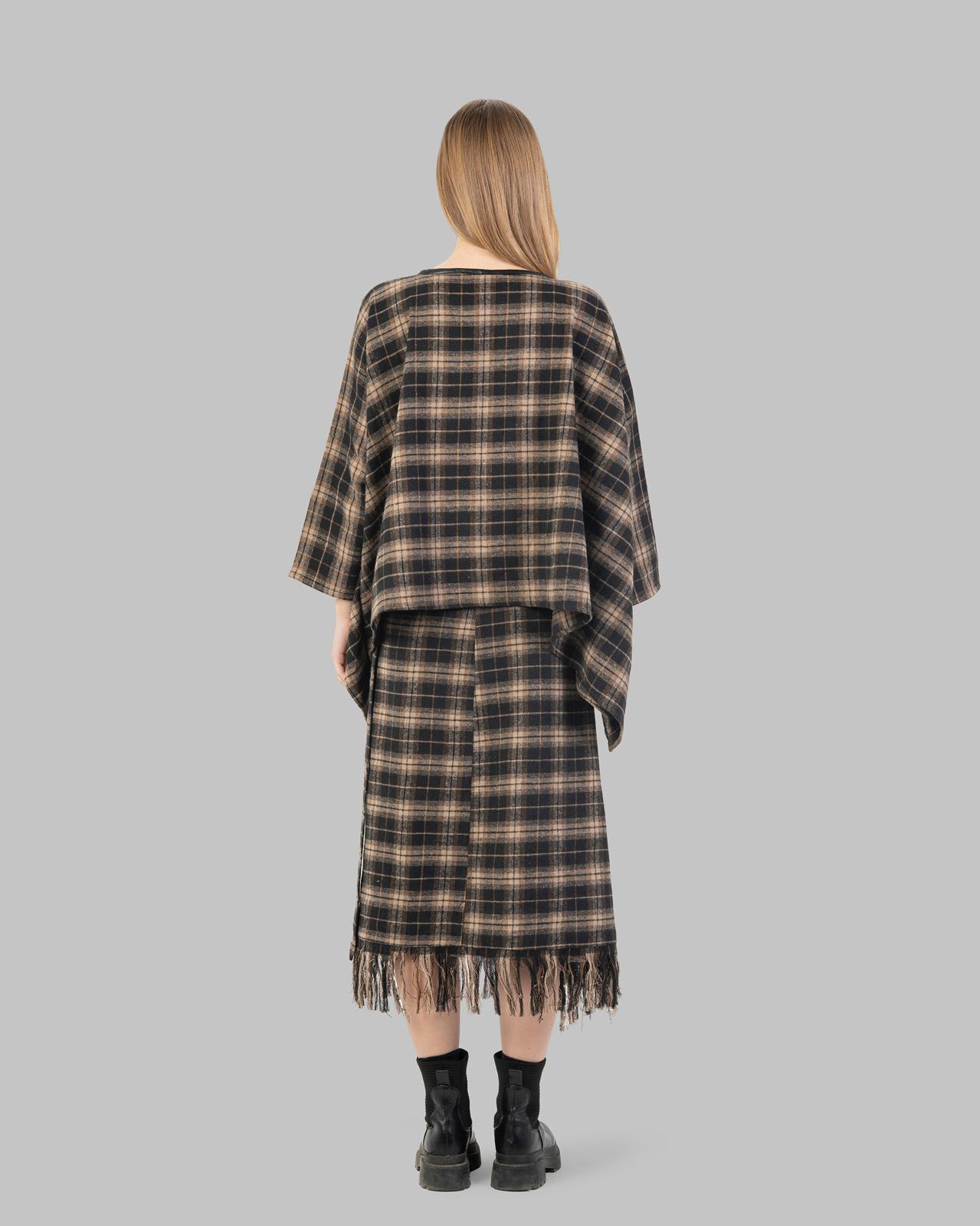 Relaxed Plaid Poncho.