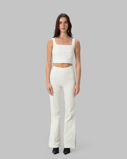 High-Waist Flared Trousers.