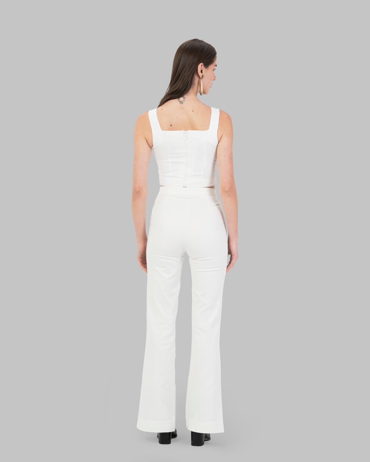 High-Waist Flared Trousers.