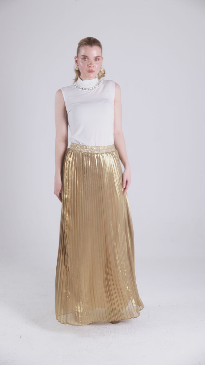 SHIMMER PLATED SKIRT